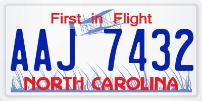 NC license plate AAJ7432
