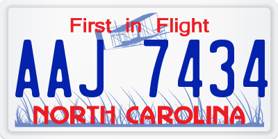 NC license plate AAJ7434