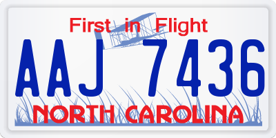NC license plate AAJ7436