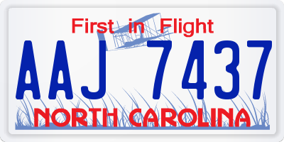 NC license plate AAJ7437