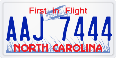 NC license plate AAJ7444