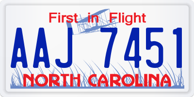 NC license plate AAJ7451
