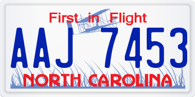 NC license plate AAJ7453