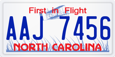 NC license plate AAJ7456