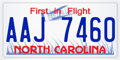 NC license plate AAJ7460