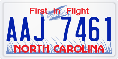 NC license plate AAJ7461