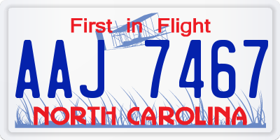 NC license plate AAJ7467