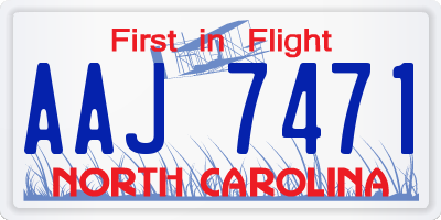 NC license plate AAJ7471