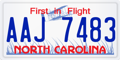 NC license plate AAJ7483