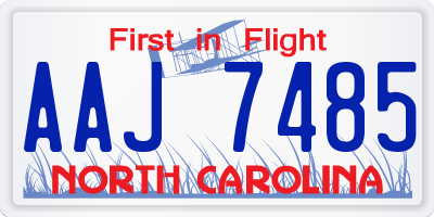 NC license plate AAJ7485