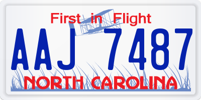 NC license plate AAJ7487