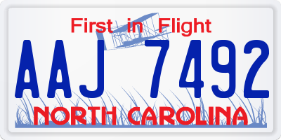 NC license plate AAJ7492