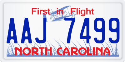 NC license plate AAJ7499