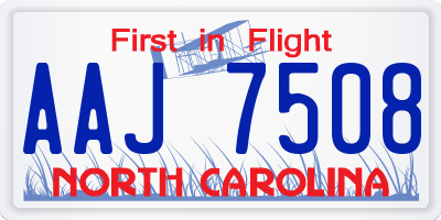NC license plate AAJ7508