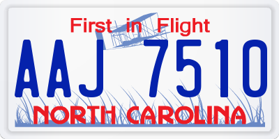 NC license plate AAJ7510