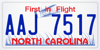 NC license plate AAJ7517
