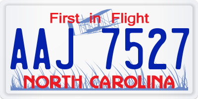 NC license plate AAJ7527