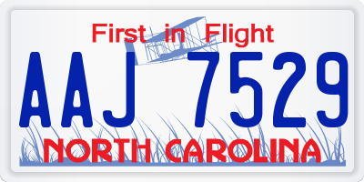 NC license plate AAJ7529