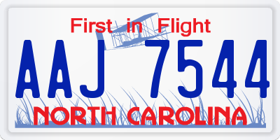NC license plate AAJ7544