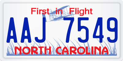 NC license plate AAJ7549