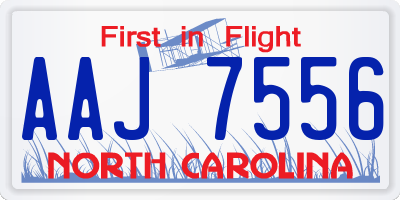 NC license plate AAJ7556