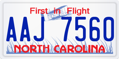 NC license plate AAJ7560