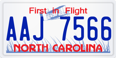 NC license plate AAJ7566
