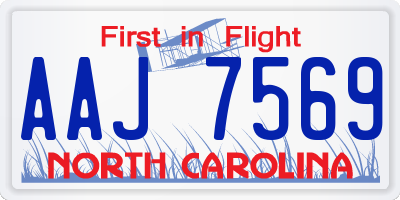 NC license plate AAJ7569