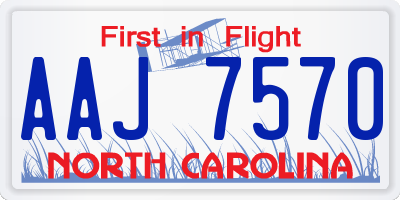 NC license plate AAJ7570