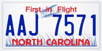 NC license plate AAJ7571