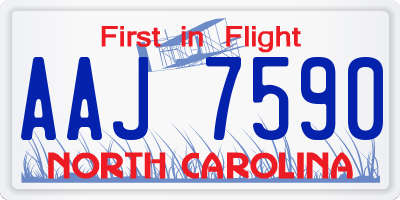 NC license plate AAJ7590