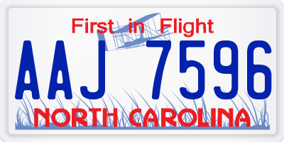 NC license plate AAJ7596