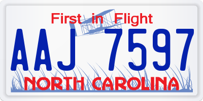 NC license plate AAJ7597