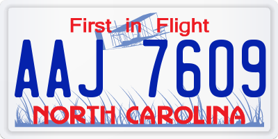 NC license plate AAJ7609