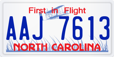 NC license plate AAJ7613