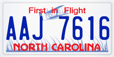 NC license plate AAJ7616
