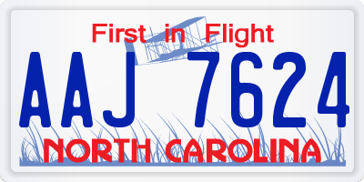 NC license plate AAJ7624