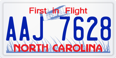 NC license plate AAJ7628
