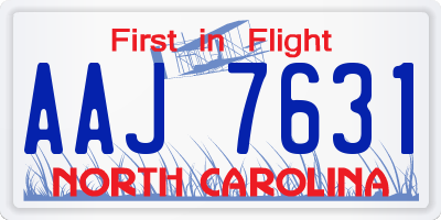 NC license plate AAJ7631