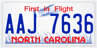 NC license plate AAJ7636