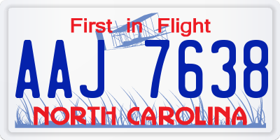 NC license plate AAJ7638