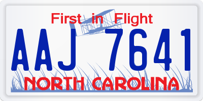 NC license plate AAJ7641