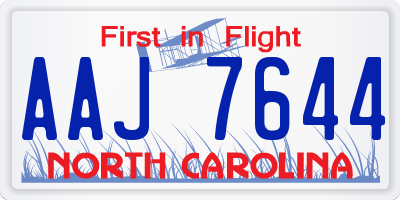 NC license plate AAJ7644