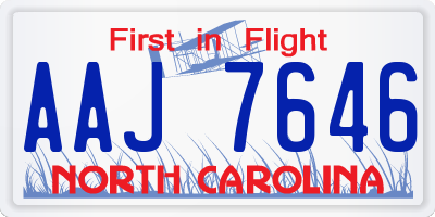 NC license plate AAJ7646