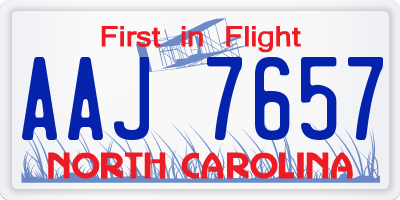 NC license plate AAJ7657