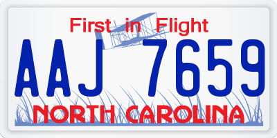 NC license plate AAJ7659