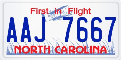 NC license plate AAJ7667