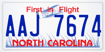 NC license plate AAJ7674