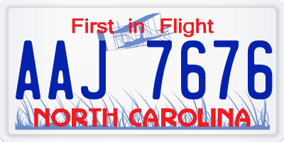 NC license plate AAJ7676
