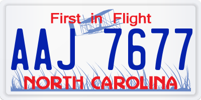 NC license plate AAJ7677